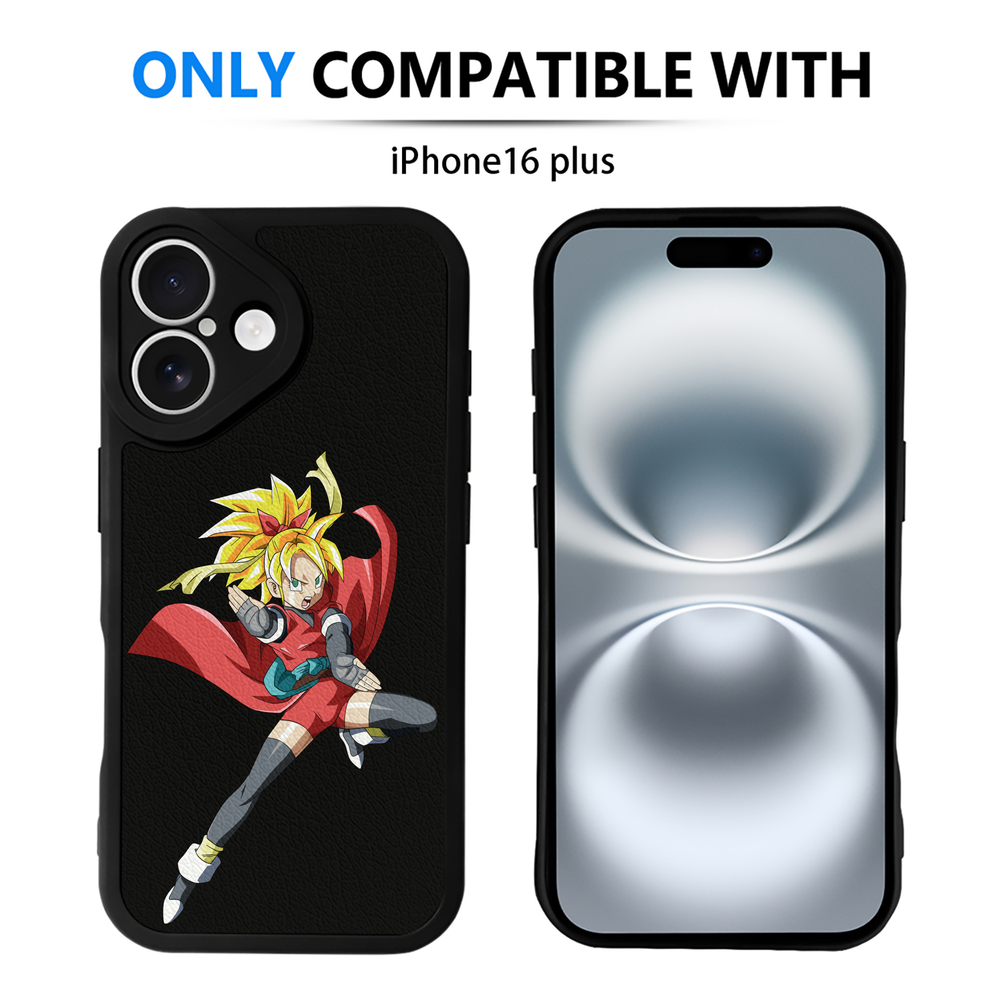 （画像用） ドラゴンボール カリフラ DRAGON BALL Caulifla 【iPhone 16シリーズ対応】シリコンスマホケース（レザー調） 材質：シリコン